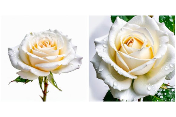 Download 2 White Rose Flower Illustration - Premium Bundle